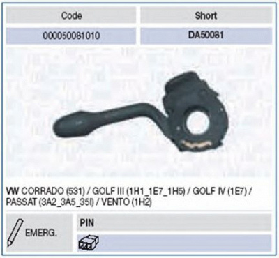 MAGNETI MARELLI 000050081010 -  Выключатель на колонке рулевого управления